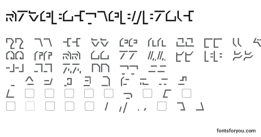 A fonte ModernCybertronic – alfabeto, números, caracteres especiais