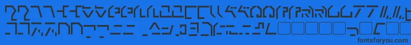 ModernCybertronic Font – Black Fonts on Blue Background