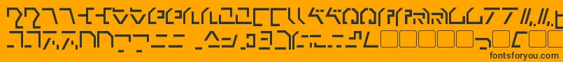 ModernCybertronic Font – Black Fonts on Orange Background