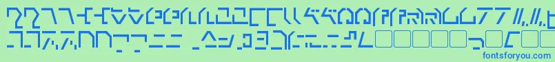 More about ModernCybertronic Font ModernCybertronic Font – Blue Fonts on Green Background