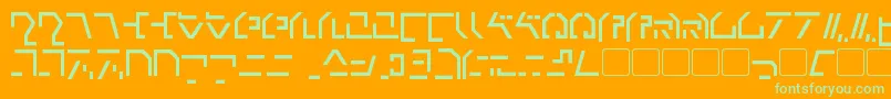ModernCybertronic Font – Green Fonts on Orange Background