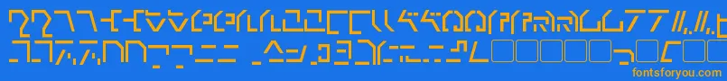 ModernCybertronic Font – Orange Fonts on Blue Background