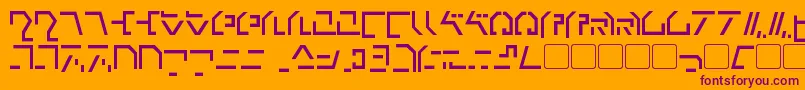 ModernCybertronic Font – Purple Fonts on Orange Background