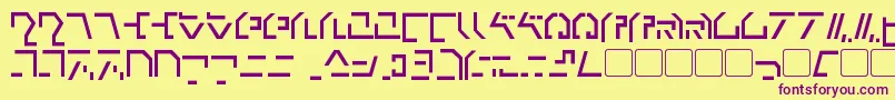 ModernCybertronic Font – Purple Fonts on Yellow Background