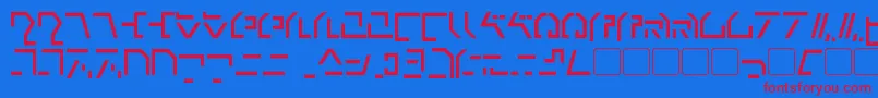 フォントModernCybertronic – 赤い文字の青い背景