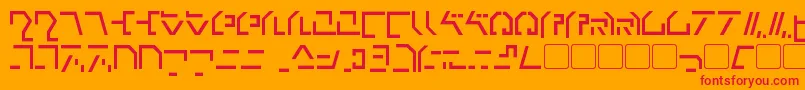 ModernCybertronic Font – Red Fonts on Orange Background