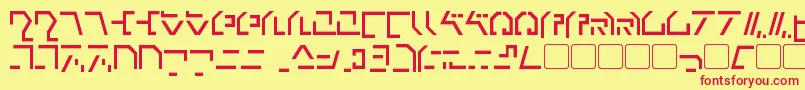 ModernCybertronic-fontti – punaiset fontit keltaisella taustalla