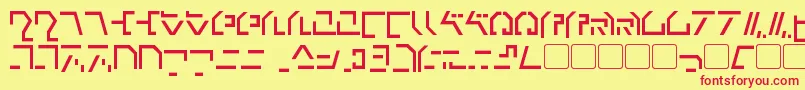 ModernCybertronic Font – Red Fonts on Yellow Background