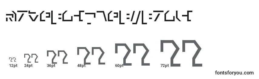 Größen der Schriftart ModernCybertronic