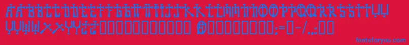 フォントBecross – 赤い背景に青い文字