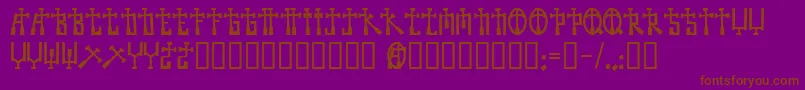 Becross-Schriftart – Braune Schriften auf violettem Hintergrund