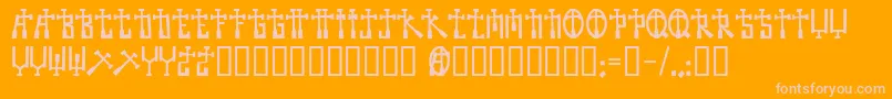 Becross Font – Pink Fonts on Orange Background