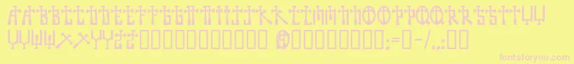 Becross Font – Pink Fonts on Yellow Background