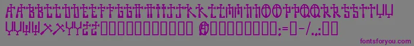 Becross-Schriftart – Violette Schriften auf grauem Hintergrund