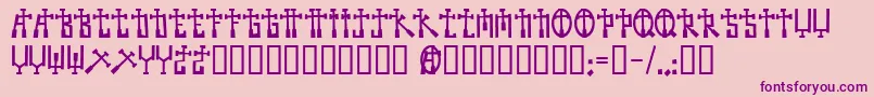 Weitere Informationen zur Becross-Schriftart Becross-Schriftart – Violette Schriften auf rosa Hintergrund