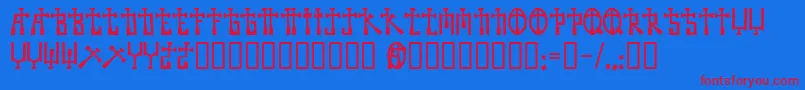 Becross Font – Red Fonts on Blue Background