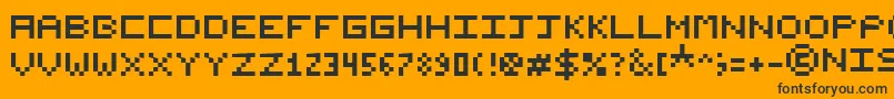 NishukiPixels Font – Black Fonts on Orange Background