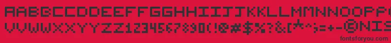 NishukiPixels Font – Black Fonts on Red Background