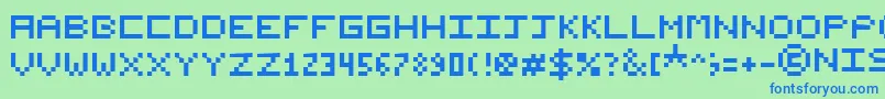 Шрифт NishukiPixels – синие шрифты на зелёном фоне