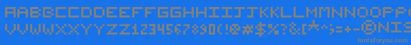 NishukiPixels Font – Gray Fonts on Blue Background