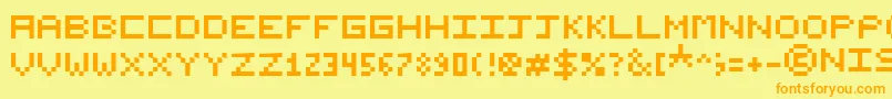 NishukiPixels Font – Orange Fonts on Yellow Background