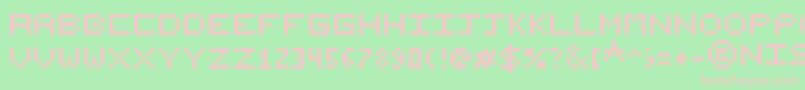 Шрифт NishukiPixels – розовые шрифты на зелёном фоне