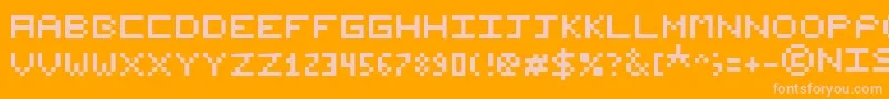NishukiPixels Font – Pink Fonts on Orange Background