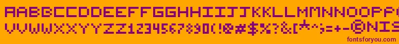 NishukiPixels Font – Purple Fonts on Orange Background