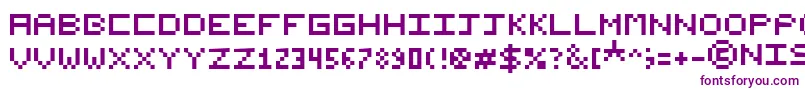 フォントNishukiPixels – 白い背景に紫のフォント