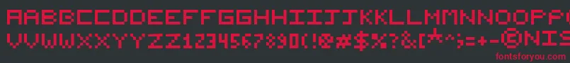 フォントNishukiPixels – 黒い背景に赤い文字
