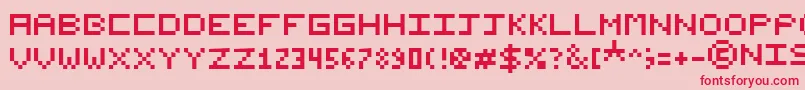 フォントNishukiPixels – ピンクの背景に赤い文字
