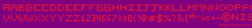 NishukiPixels Font – Red Fonts on Purple Background