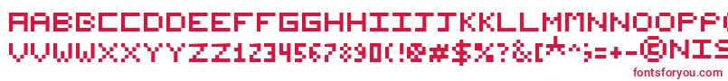 NishukiPixels Font – Red Fonts on White Background