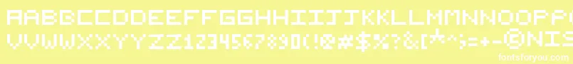 フォントNishukiPixels – 黄色い背景に白い文字