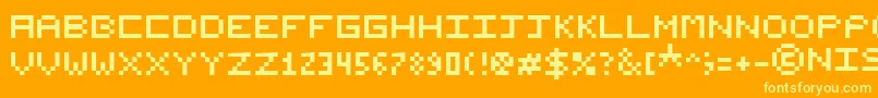Шрифт NishukiPixels – жёлтые шрифты на оранжевом фоне