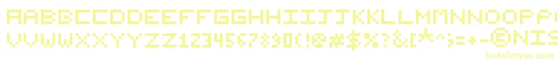 NishukiPixels Font – Yellow Fonts on White Background
