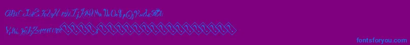 フォントWinebasement – 紫色の背景に青い文字