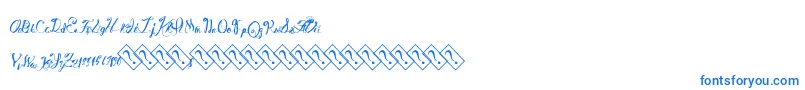 フォントWinebasement – 白い背景に青い文字