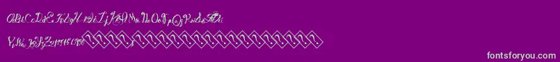 フォントWinebasement – 紫の背景に緑のフォント