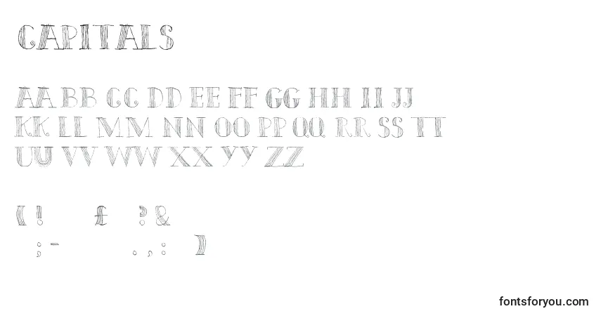 Schriftart Capitals – Alphabet, Zahlen, spezielle Symbole