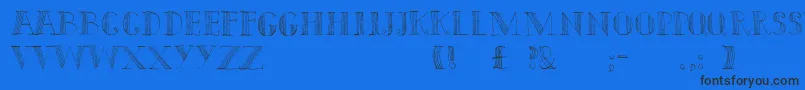 Capitals Font – Black Fonts on Blue Background