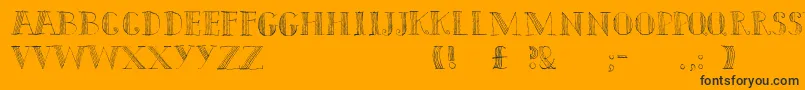 Więcej informacji o czcionce Capitals Czcionka Capitals – czarne czcionki na pomarańczowym tle