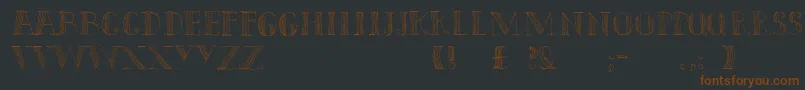 Weitere Informationen zur Capitals-Schriftart Capitals-Schriftart – Braune Schriften auf schwarzem Hintergrund