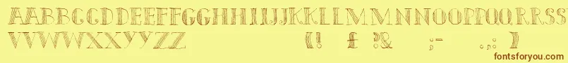 Capitals Font – Brown Fonts on Yellow Background