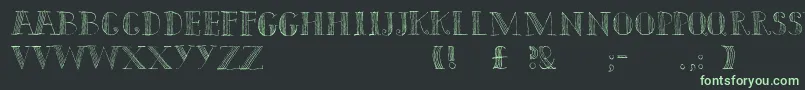 フォントCapitals – 黒い背景に緑の文字