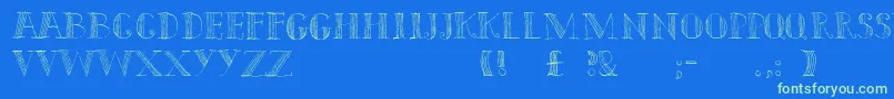 Capitals Font – Green Fonts on Blue Background