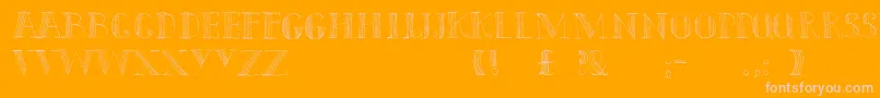 Capitals Font – Pink Fonts on Orange Background