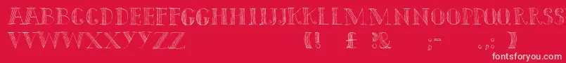 Capitals Font – Pink Fonts on Red Background