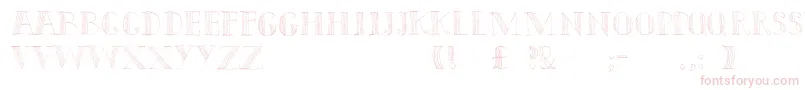 Capitals-Schriftart – Rosa Schriften auf weißem Hintergrund