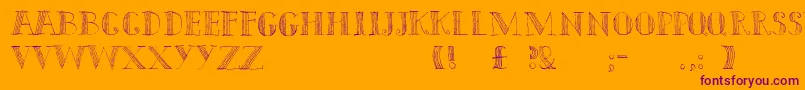 Capitals Font – Purple Fonts on Orange Background